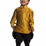 Boys Silk Multicolour Kurta and Dhoti Set