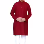 Boys Ethnic Wear Cotton Maroon Kurta Pajama Set