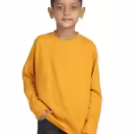 Boys Full Sleeve Unisex Mustard Sweatshirt