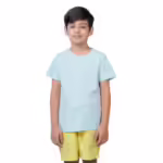 Boys Solid Half Sleeves Blue T-Shirt