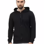 Men's Cotton Plain Black Hooded
