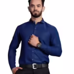 Men's Regular Fit Navy Blue Formal Shirt