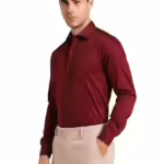 Men Cotton Plain Wine Shirt