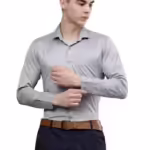 Men Satin Formal Grey Shirts