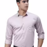 Men Satin Cotton Formal Soft Peach Shirt