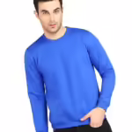 Men Round Neck Royal Blue Sweatshirt