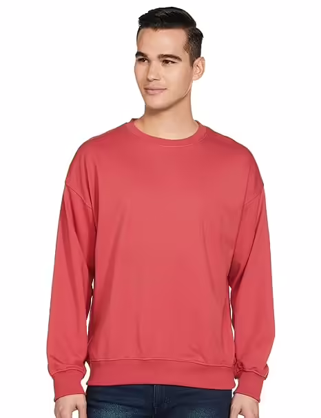 Men's Fleece Oversized Dusty Red Sweatshirt