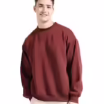 Men Round Neck Maroon Sweatshirt