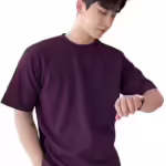 Men Round Neck Dark Purple T-Shirt