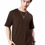 Men Cotton Loose Fit Brown T-Shirt