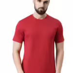 Men Pure Cotton Red T-Shirt