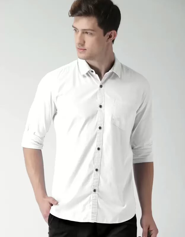 White Men Regular Fit Collar Formal Shirt