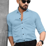 Men Regular Fit Solid Spread Collar Formal Shirt