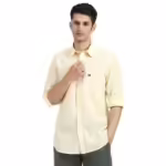 Yellow Men Slim Fit Shirt