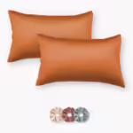 Seasons Satin Silk Pillowcases with Envelope Closure,Set of 2, Orange