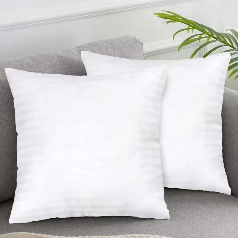 Seasons Microfiber Cushions Premium Fibre Sofa Cushion Set Of 2,White