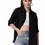 Women Solid Casual Black Shirt