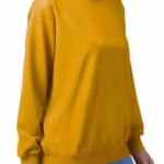 Women Cotton Plain Yellow Sweatshirt