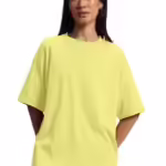 Pure Cotton Women Half Sleeve Limegreen T-Shirt
