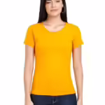 Women Plain Cotton Mustard Yellow T-Shirt