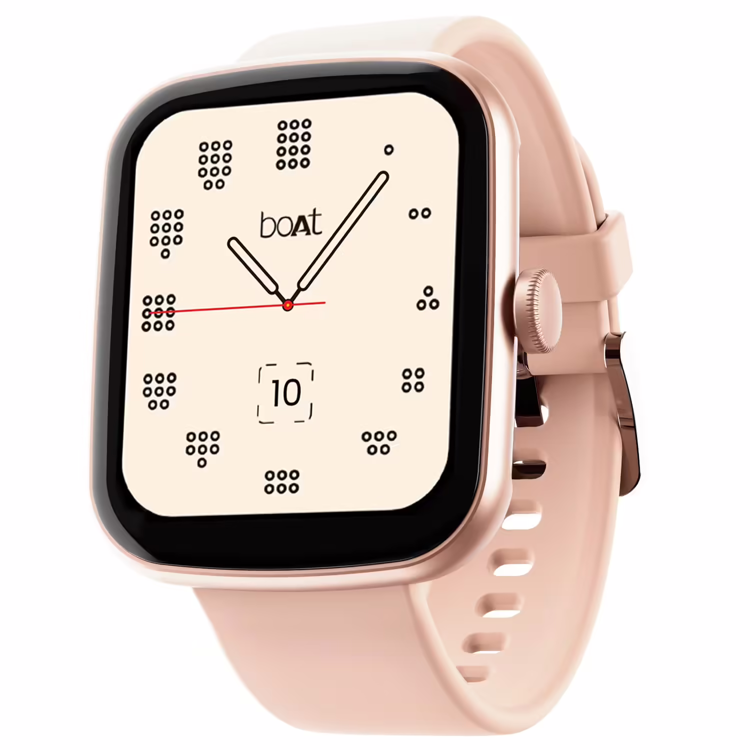 Boat Wave Style Smart Watch w/ 1.69" (4.2 cm) Square Pink Smartwatch