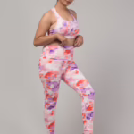 Stylish Printed Women Gym Tights and Bra Set