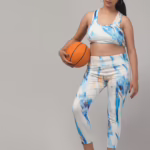 Elegant Printed Women Gym Tights and Bra Set