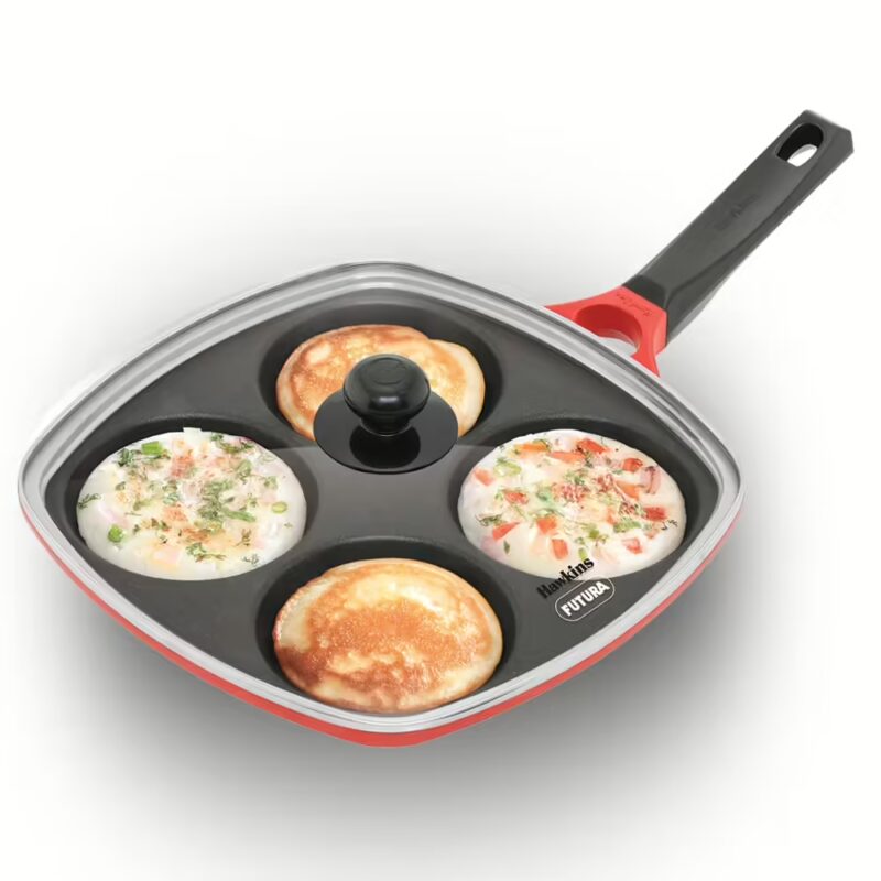 Hawkins Die-Cast Multi Snack Glass (DCMS30G) Sauce Pan 30 cm diameter with Lid 0.48 L capacity??(Aluminium, Non-stick)