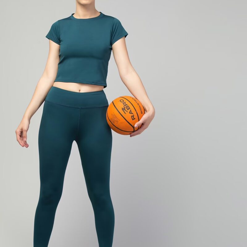 Classy Green Women Plain Gym Tights