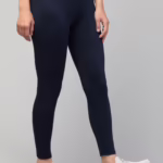 Classic Women Navy Plain Gym Tights