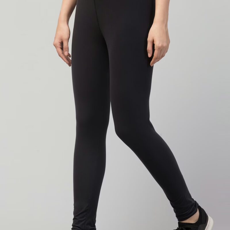 Comfort Women Black Plain Gym Tights