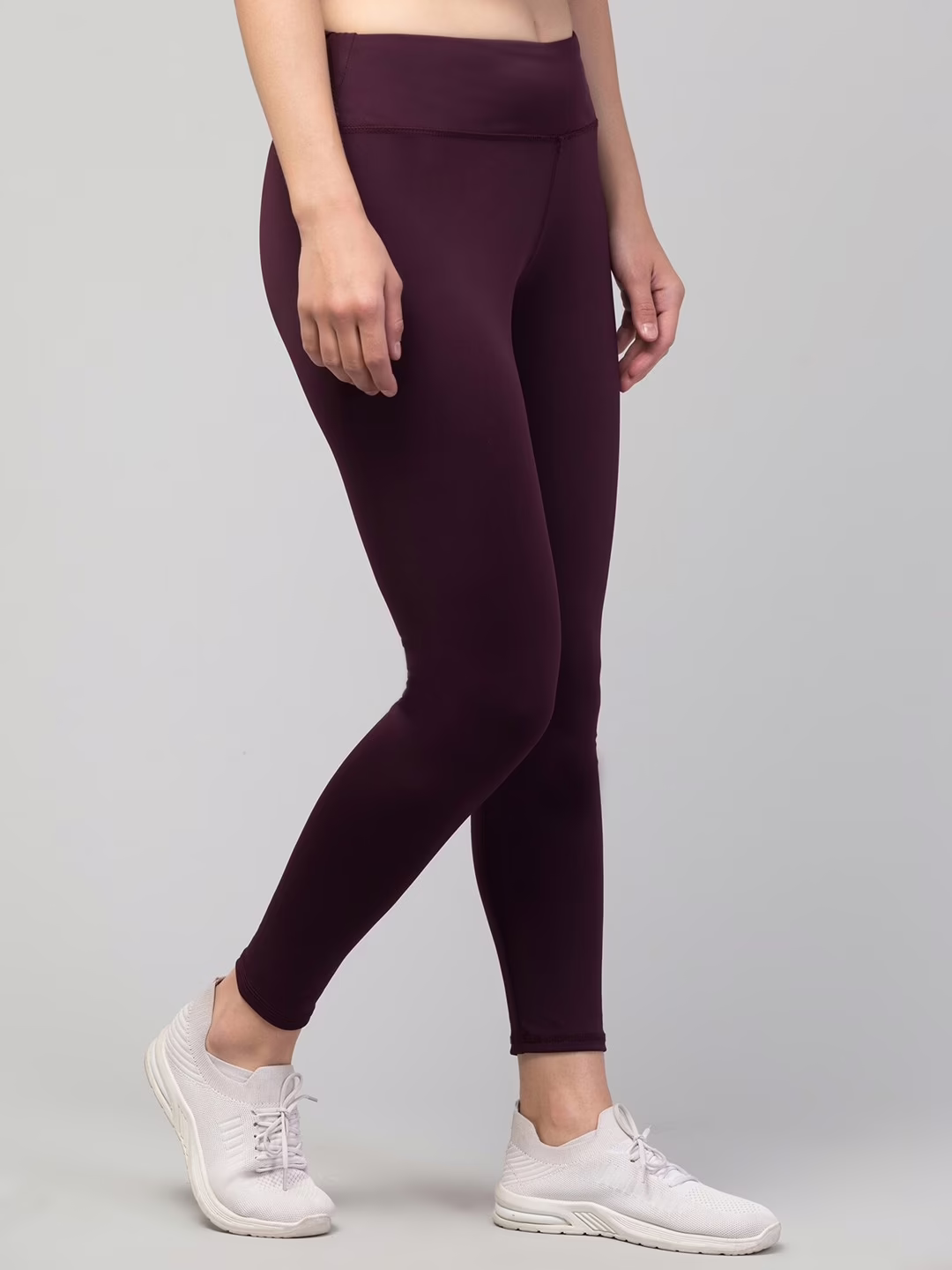 Comfort Purple Women Plain Gym Tights