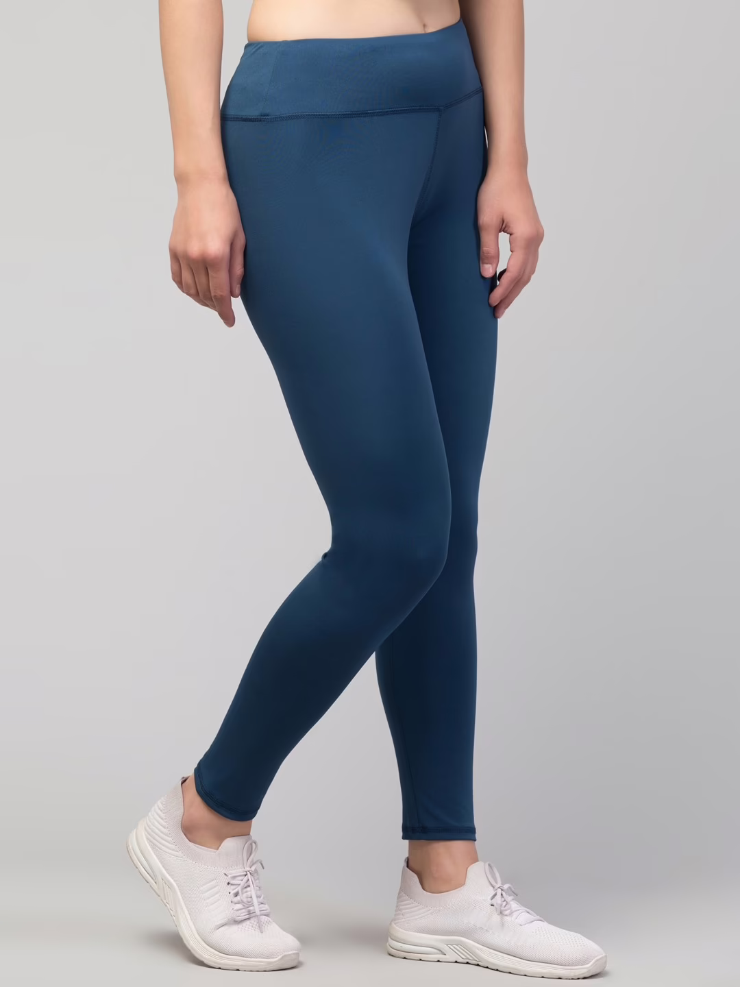 Classy Teal Women Plain Gym Tights