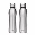Milton Elate 750 Stainless Steel Water Bottle, Set of 2, 635 ml Each, Silver 635 ml Bottle??(Pack of 2, Silver, Steel)