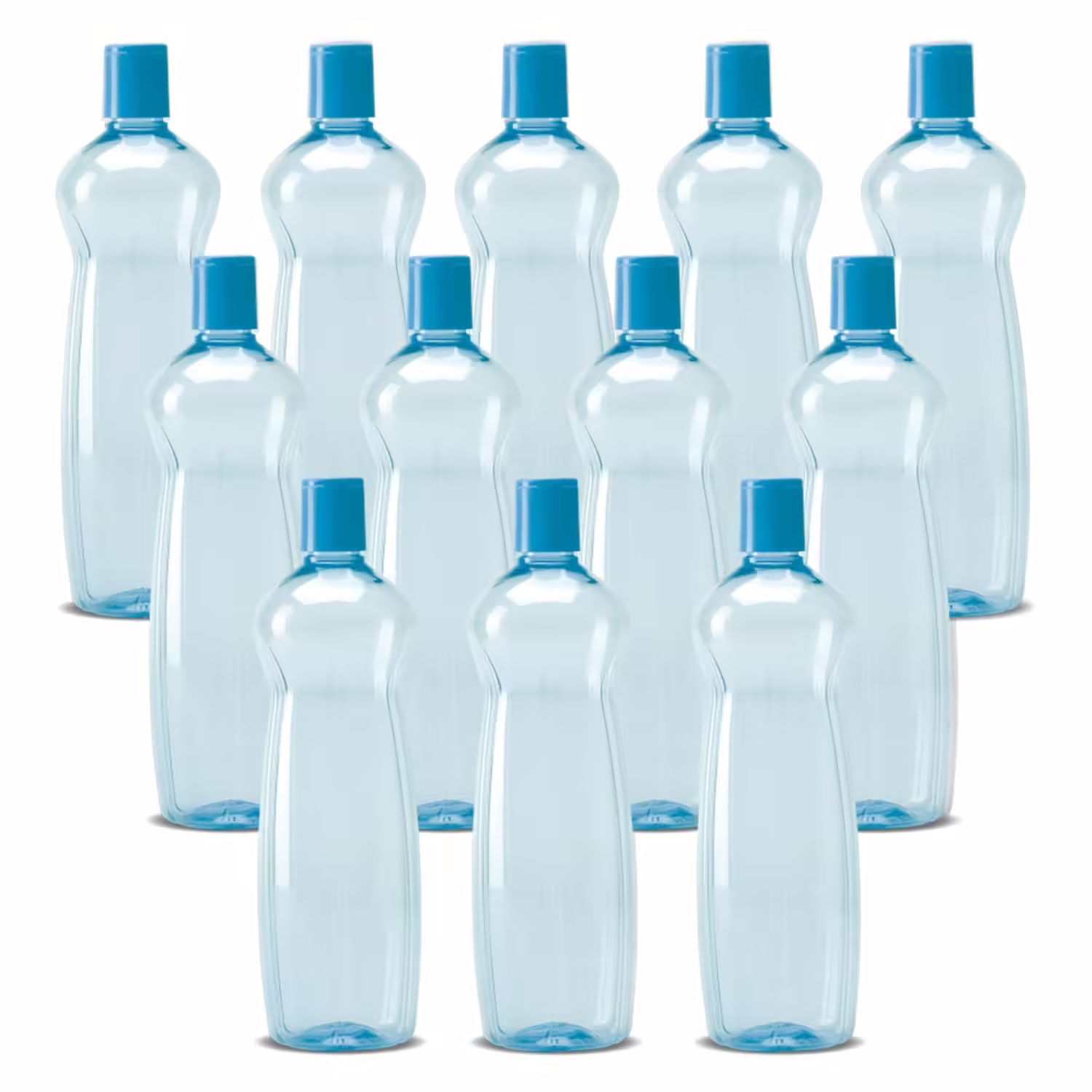Milton Pacific 1000 Pet Water Bottles, 1 Litre Each, Set of 12, Sky Blue | BPA Free 1000 ml Bottle??(Pack of 12, Blue, PET)