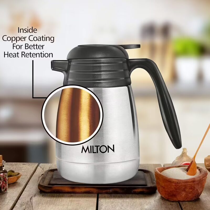 Milton Thermosteel Carafe 1000 ml Flask??(Pack of 1, Steel/Chrome, Steel)