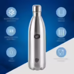 Cello Swift Stainless Steel Vacuum Insulated,Wide Mouth And Convinient Portability 1000 ml Flask??(Pack of 1, Silver, Steel)