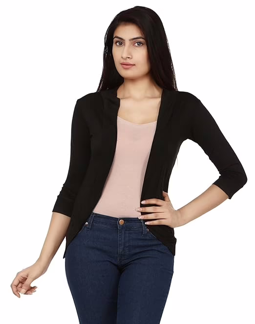Women's Cotton 3/4th Sleeves Fashionable Shrug